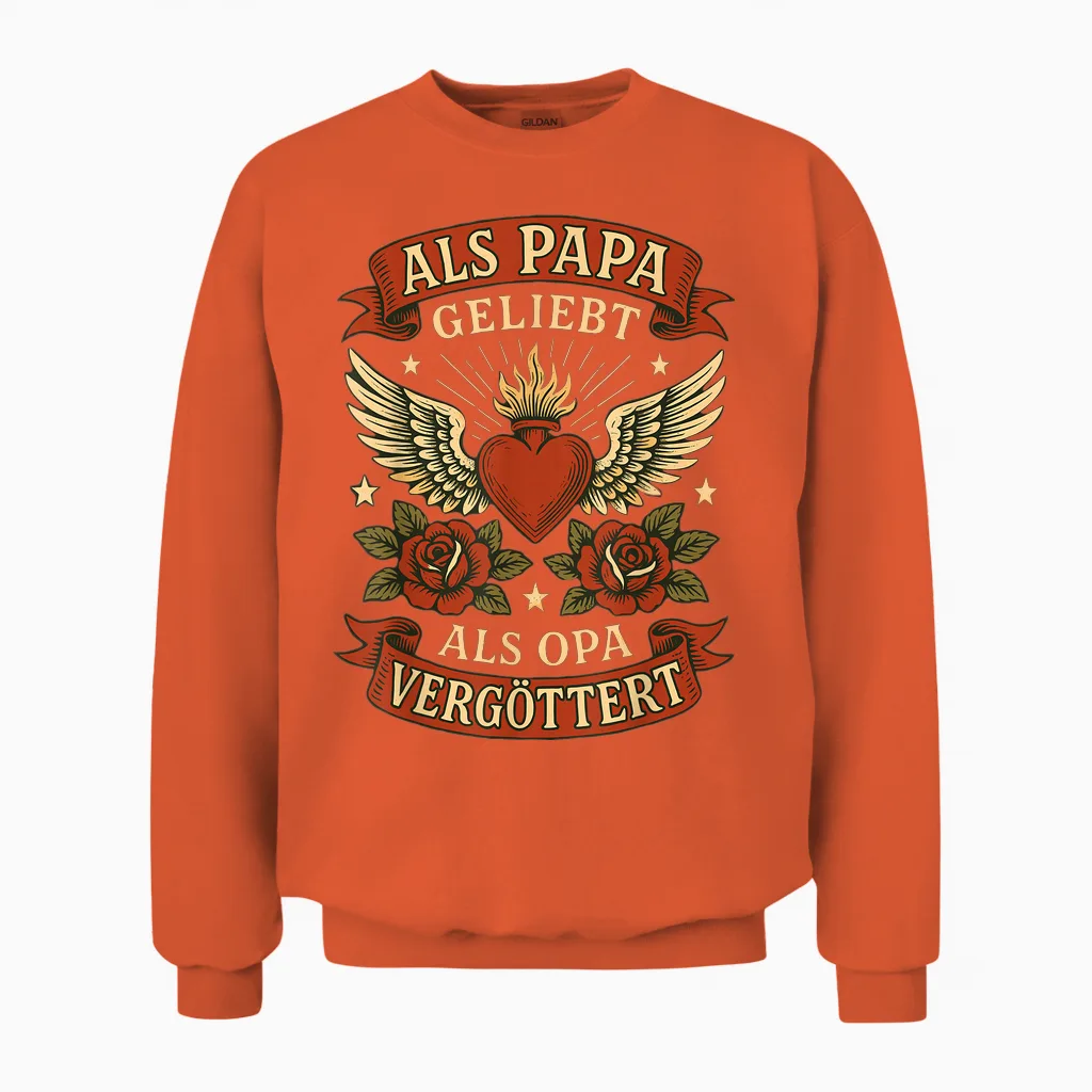 Opa Geburtstag Geschenk Shirt Opa Spruch Lustig Tshirt Opa Unisex Sweatshirt in Orange