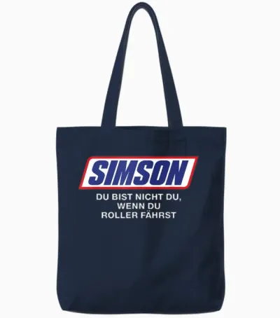 Simson Du Bist Nicht Du Wenn Du Roller Fährst Funny T-Shirt, Black Tote Bags - Navy