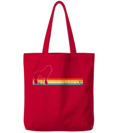 Poodle Retro Tote Bags - Red