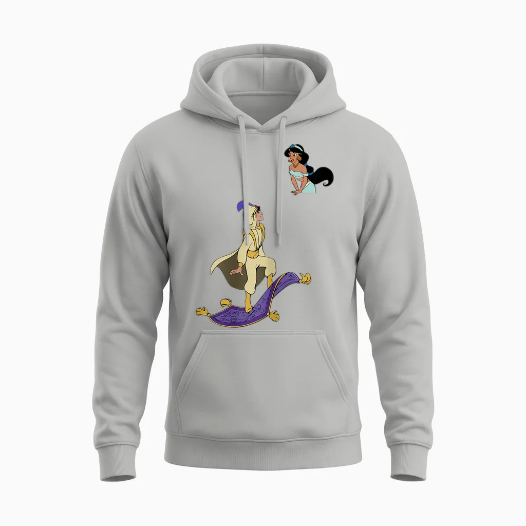 T-Shirt Graphique Disney Aladdin Jasmine Unisex Hoodie in Ash