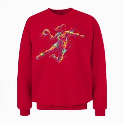 Handball Women's Child Girl Unisex Sweatshirt - Red