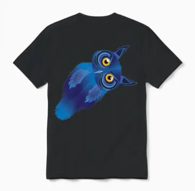 Amazing Owl with a Bowed Head Unisex T-Shirt - Black