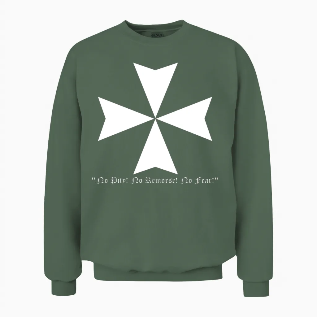 Black Templar Unisex Sweatshirt in Military Green