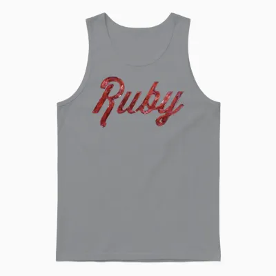 Ruby Stylized Text Unisex Tank Top - Sport Grey