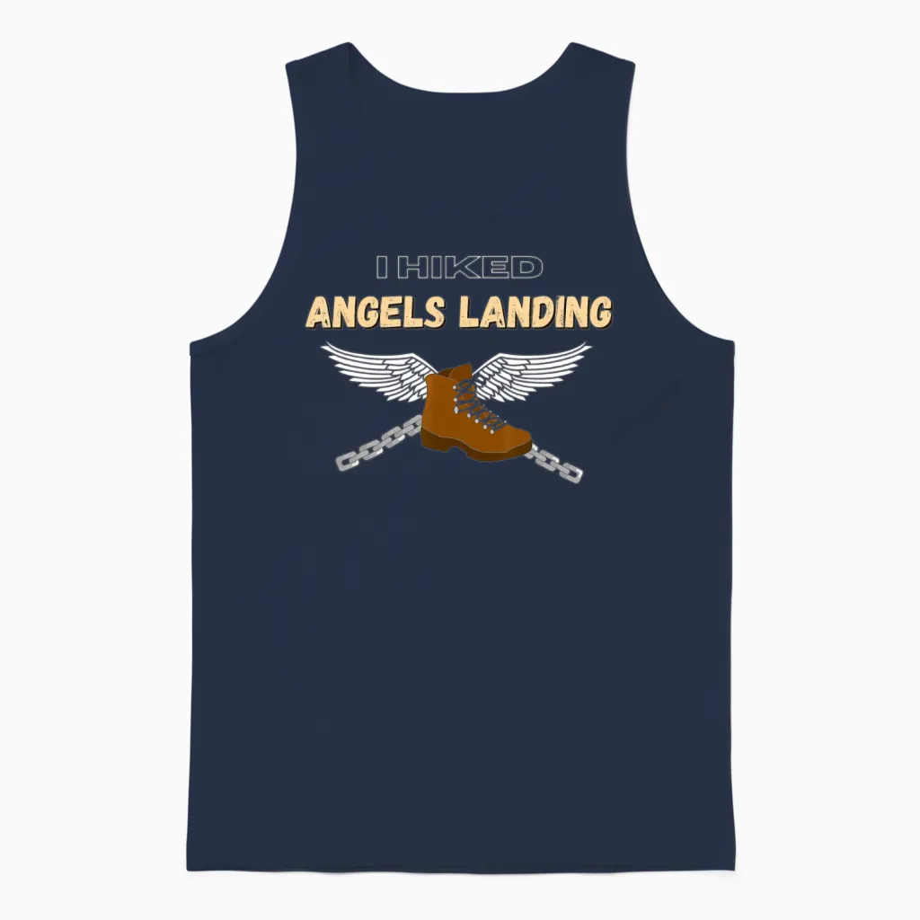 Angels Landing Hike Hiking Zion Utahnational Park Unisex Tank Top in Navy