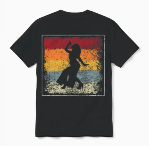 Singer Retro Unisex T-Shirt in Black