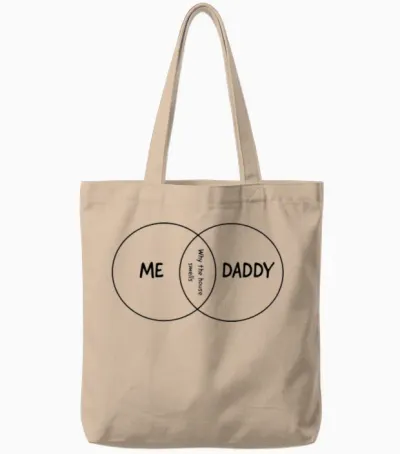 Me, Daddy, Why the House Smells Venn Diagram Tote Bags - Natural