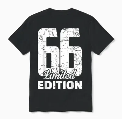 66 Ans, édition Limitée, Année 66 Ans Unisex T-Shirt - Black
