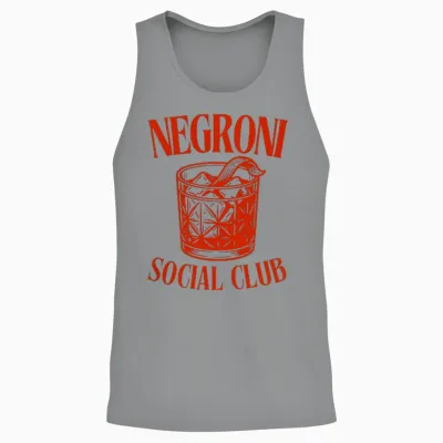 Ni Social Club I Retro Classic Gin Cocktail Team Chest Unisex Tank Top - Sport Grey