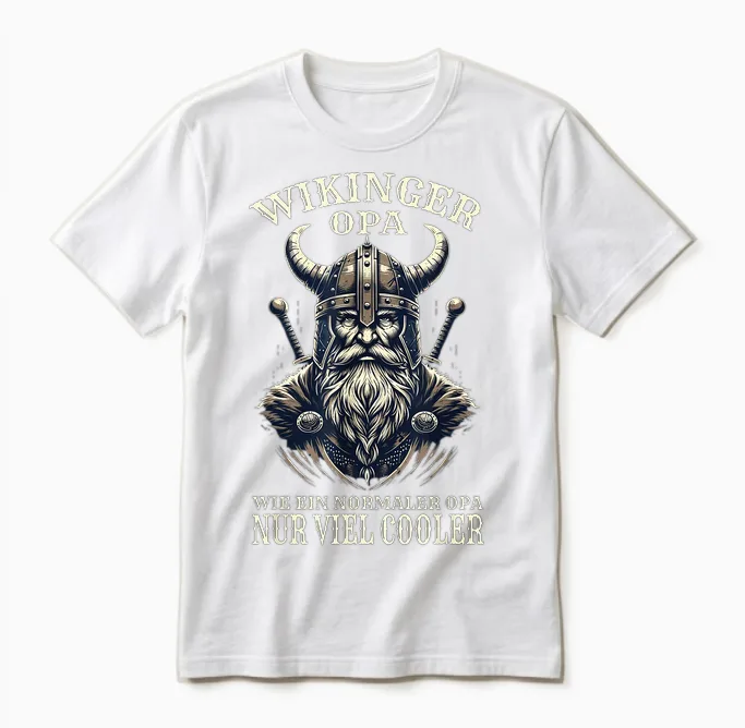 Wikinger Opa Nordische Mythologie Normannen Unisex T-Shirt in White