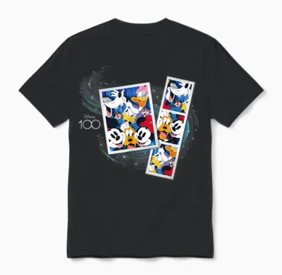 Disney 100 Anniversary Mickey and Pals Photo Booth D100 Unisex T-Shirt - Black