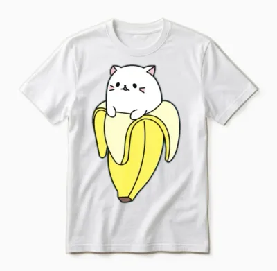 Banana Cat Unisex T-Shirt - White