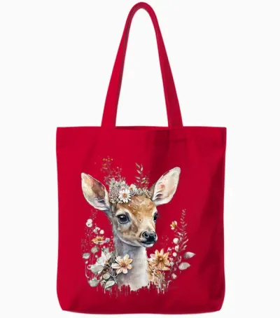 Reh, Hirsch, Reh Kostüm Damen, Reh Kostüm Mädchen, Trachten Tote Bags - Red