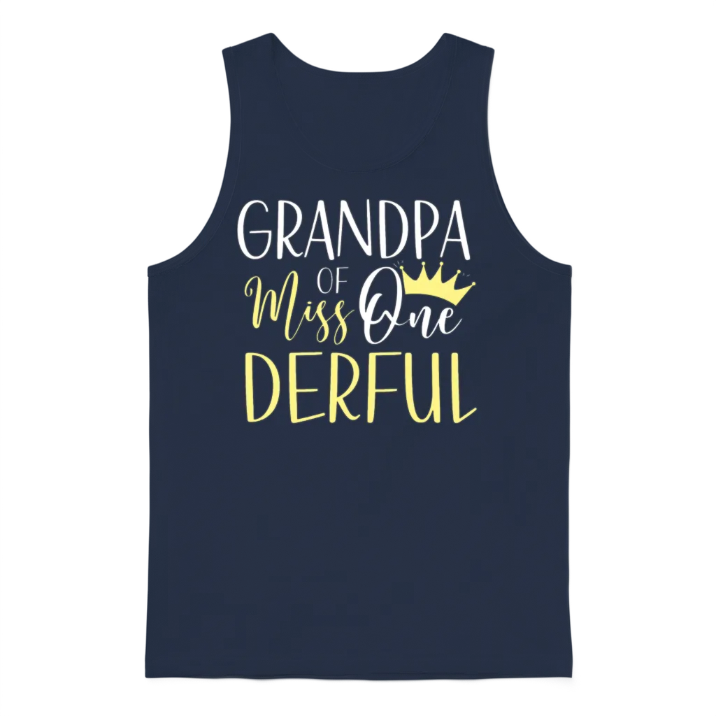 Grandpa of Miss Onederful 1st Birthday First One Unisex Tank Top - Navy