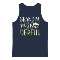 Grandpa of Miss Onederful 1st Birthday First One Unisex Tank Top - Navy – 1