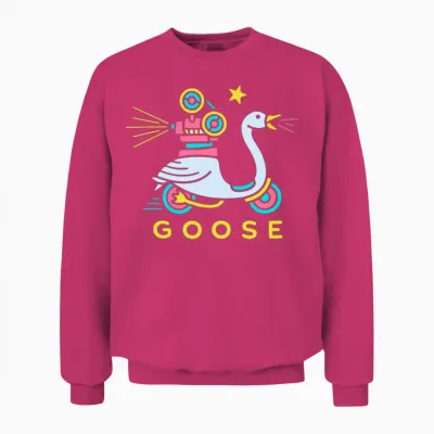 Biker Goose Retro Funny Unisex Sweatshirt - Heliconia