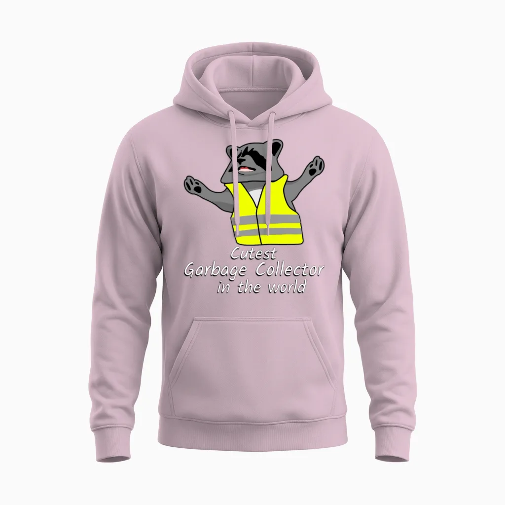 Raccoon Raccoon Garbage Man Unisex Hoodie in Light Pink