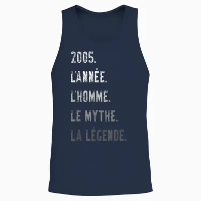 Millésime 2005 Homme Mythe Légende Anniversaire 20 Ans Homme Unisex Tank Top - Navy