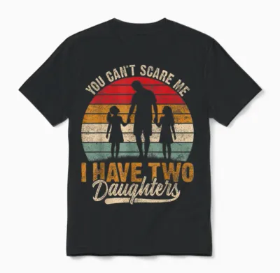 Meilleur Papa De Deux Filles, Mari Drôle Pour La Fête Des Pères Unisex T-Shirt - Black