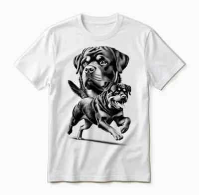 Stolzer Verspielter Rottweiler Hund Im Coolen Stil Unisex T-Shirt - White
