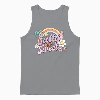 Salty but Sweet, Summer, Retro, Unisex Tank Top - Sport Grey