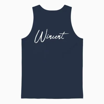 Beautiful Handwritten Font Wincent Calligraphy Unisex Tank Top - Navy