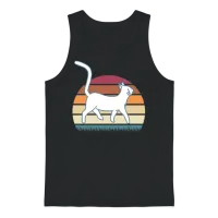 Retro Cat — Lovers Gift Unisex Tank Top - Black – 1