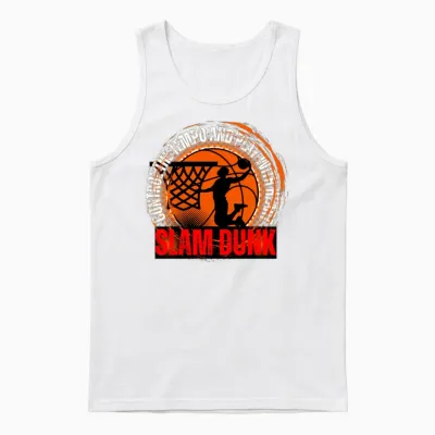 Basketball Slam Dunk Unisex Tank Top - White