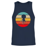 Jellyfish Retro Unisex Tank Top - Navy – 2