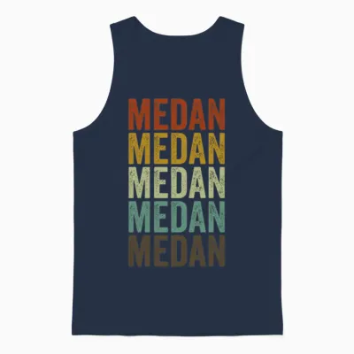 Medan Indonesia Retro Vintage Unisex Tank Top - Navy