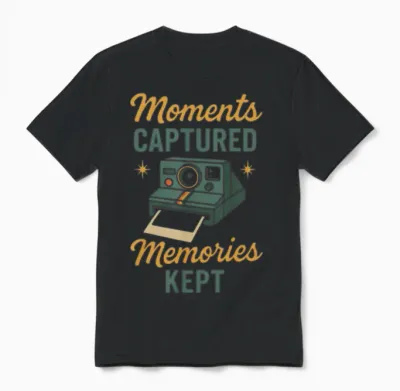Retro Camera Club Analog Photography Film Roll Unisex T-Shirt - Black