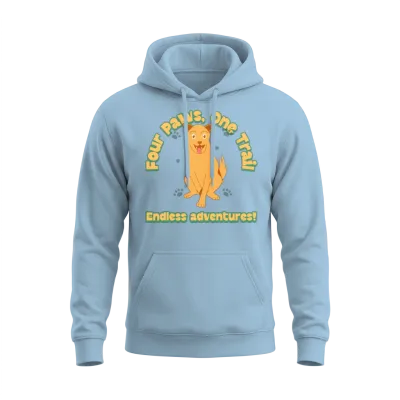 Dog Hiking Endless Adventures! Unisex Hoodie - Light Blue