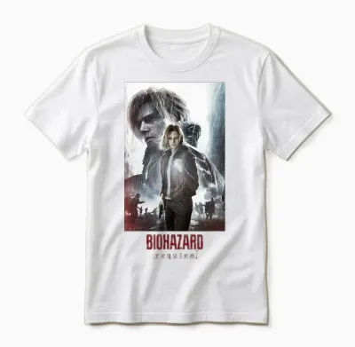 Resident Evil Requiem Leon ＆ Grace Art Fp(w) Unisex T-Shirt - White