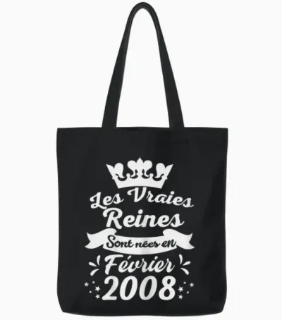 Les Vraies Reines Sont Nées En Février 2008 - Cadeau 18 Ans Tote Bags - Black