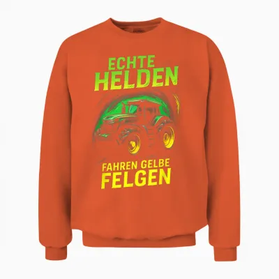 Echte Helden Fahren Gelbe Felgen Unisex Sweatshirt - Orange