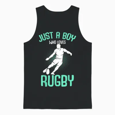 Rugby Jungen Kinder Unisex Tank Top - Black