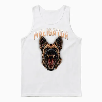 Maligator Belgian Malinois Dog Breed T-Shirt, Black, S Unisex Tank Top - White