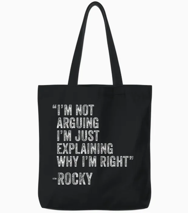 Rocky Zitat Lustiger Geburtstag Custom Name Idee Ingenieur Tote Bags in Black