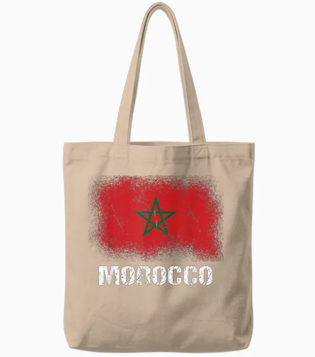 Marokkanische Flagge Marokko Tote Bags in Natural
