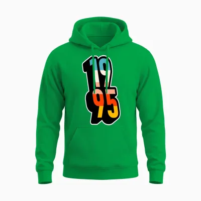 1995 Retro Stripes Unisex Hoodie - Irish Green
