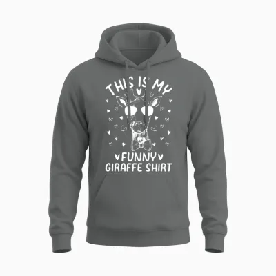 This Is My Funny Giraffe Shirt - Funny Giraffe Unisex Hoodie - Graphite Heather