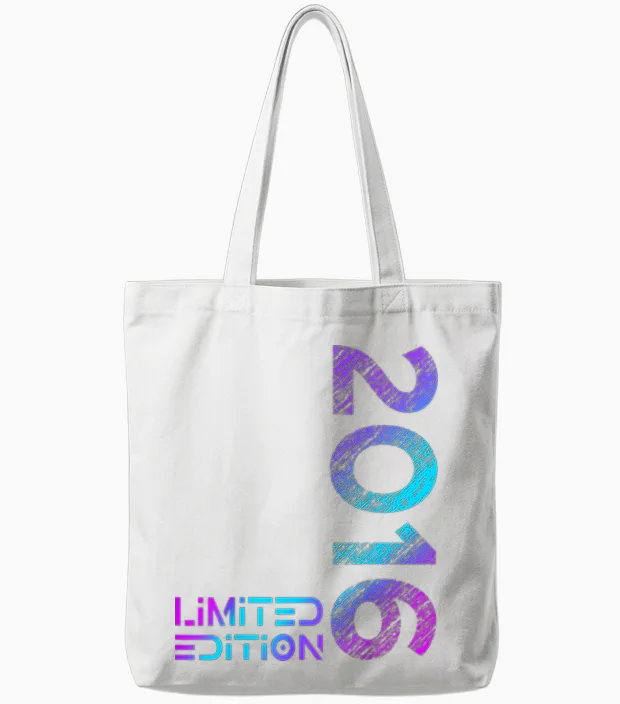 Kids 8th Birthday Limited Edition Vintage 2016 Boy Girl T-Shirt, Black Tote Bags in White