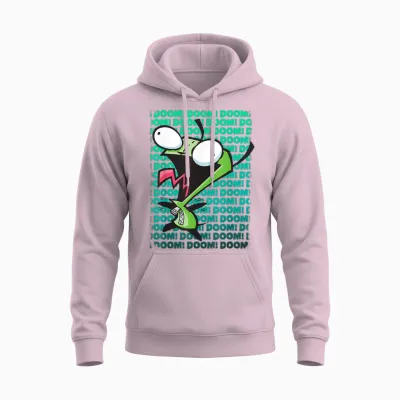 Nickelodeon Invader Zim Gir Impending Doom Song T-Shirt Small Unisex Hoodie - Light Pink