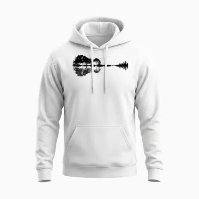 Nature Guitar Unisex Hoodie - White