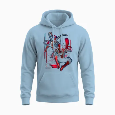 Marvel Infinity War Spider-Man Suit Tech Graphic Unisex Hoodie - Light Blue