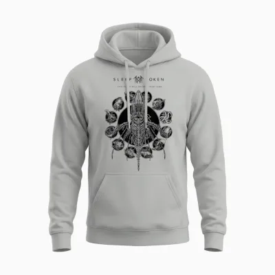 Sleep Token Remains White Unisex Hoodie - Ash