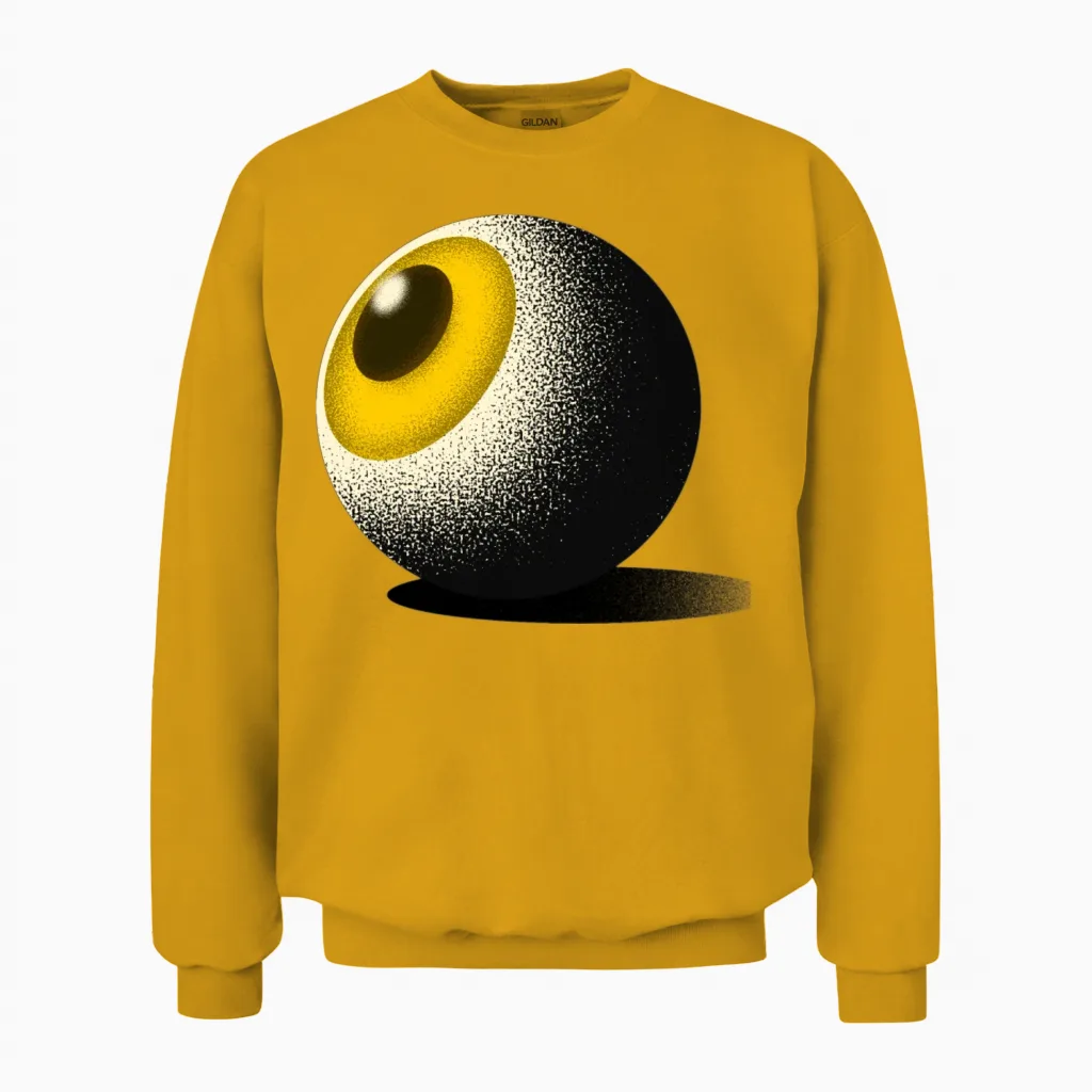 Eyeball - Retro Vintage Distressed Unisex Sweatshirt - Gold