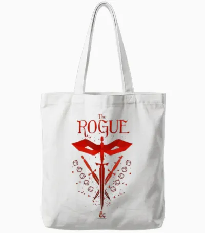 Dungeons & Dragons the Rogue Class Stealth Swords Logo Tote Bags - White
