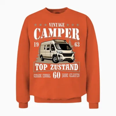 60. Geburtstag Wohnmobil Kastenwagen Camper Camping Unisex Sweatshirt - Orange