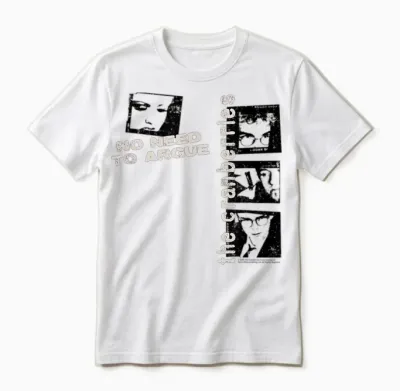 The Cranberries World Tour Patch and Photo Collage Band Unisex T-Shirt - White